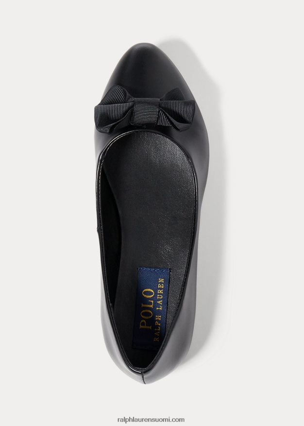 Ralph Lauren lapset nala baletti tasainen 0Z24ZR7286 musta nahka