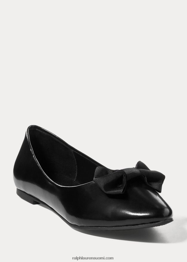 Ralph Lauren lapset nala baletti tasainen 0Z24ZR7298 musta nahka