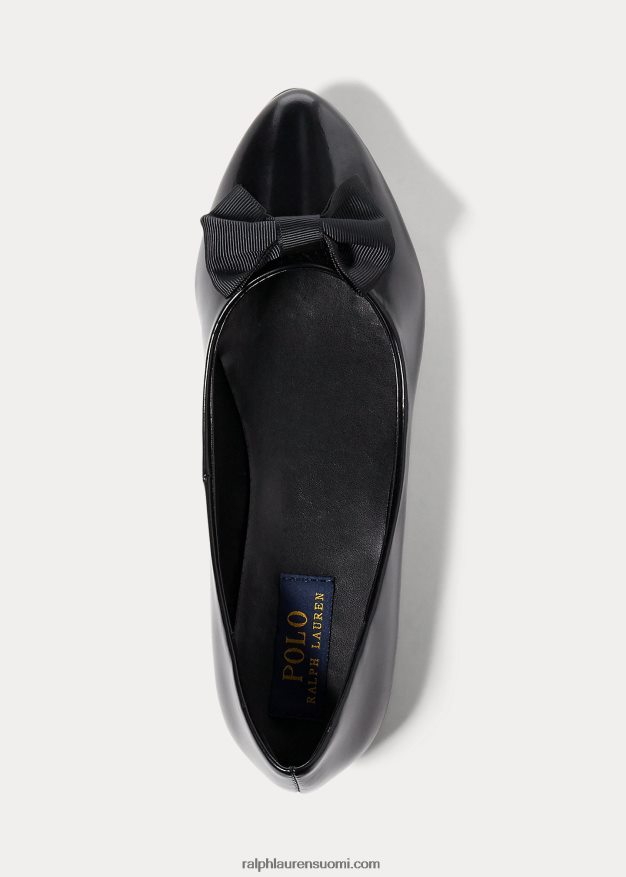 Ralph Lauren lapset nala baletti tasainen 0Z24ZR7298 musta nahka