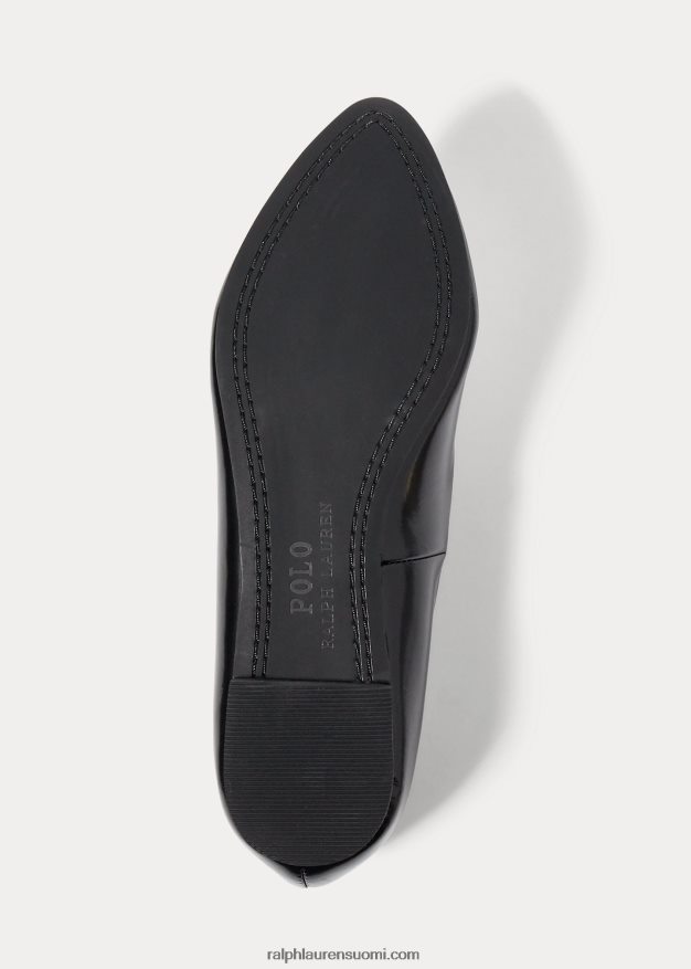 Ralph Lauren lapset nala baletti tasainen 0Z24ZR7298 musta nahka