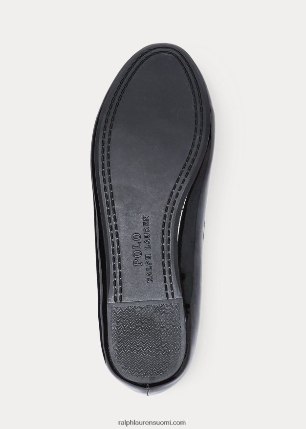 Ralph Lauren lapset nellie kiiltonahka litteä 0Z24ZR7300 musta patentti