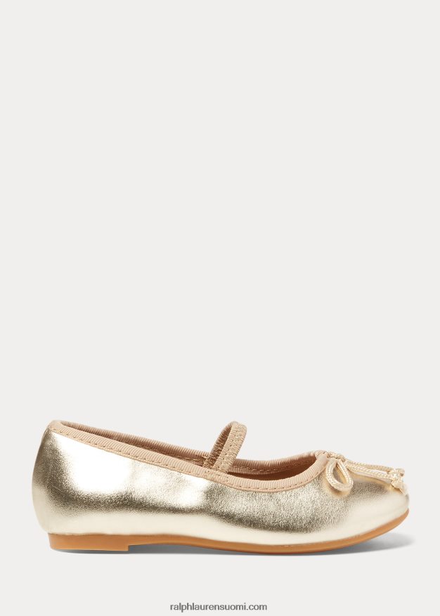 Ralph Lauren lapset nellie metallinen baletti tasainen 0Z24ZR7266 samppanja metallia