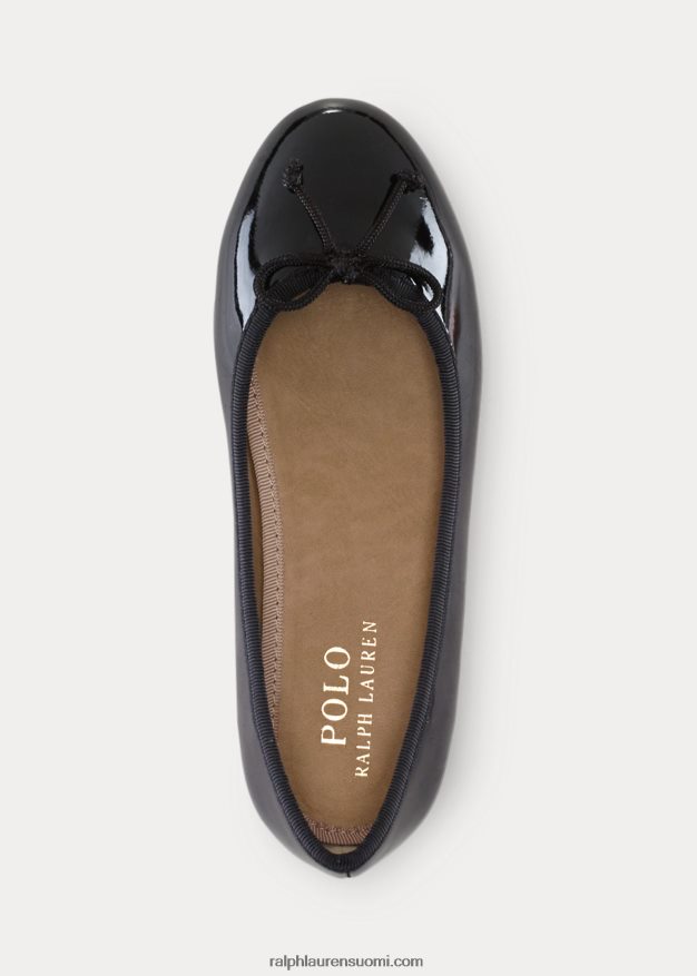 Ralph Lauren lapset nellie nahkabaletti tasainen 0Z24ZR7288 musta patentti