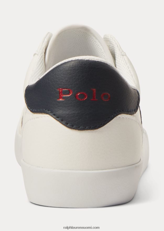 Ralph Lauren lapset Courtin matalat keinonahkaiset lenkkarit 0Z24ZR9884 valkoinen/laivasto/punainen