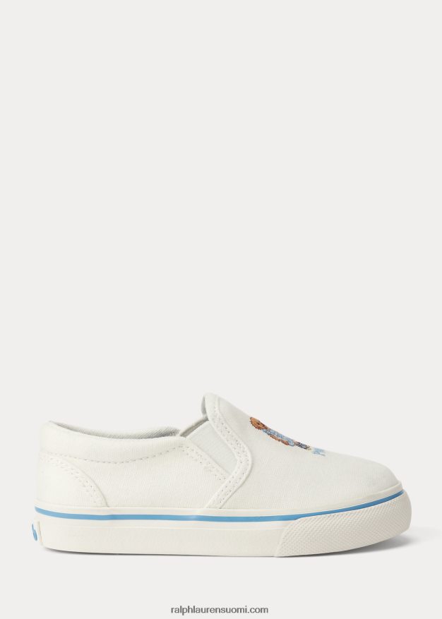 Ralph Lauren lapset keaton polo bear canvas-slip-on lenkkari 0Z24ZR7258 kerma mansikkakarhulla