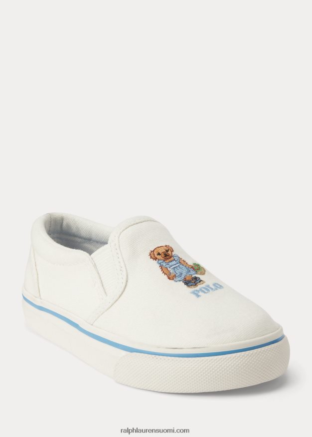 Ralph Lauren lapset keaton polo bear canvas-slip-on lenkkari 0Z24ZR7258 kerma mansikkakarhulla