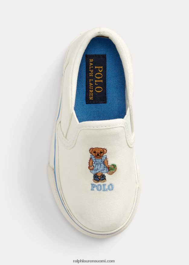 Ralph Lauren lapset keaton polo bear canvas-slip-on lenkkari 0Z24ZR7258 kerma mansikkakarhulla