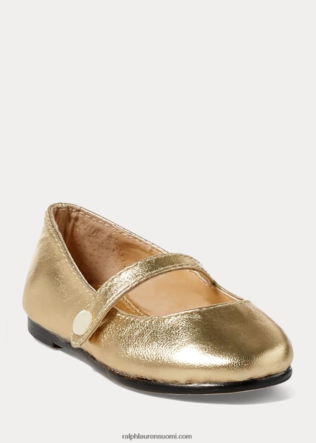 Ralph Lauren lapset alyssa metallinen nahka mary jane 0Z24ZR7269 kultainen nahka