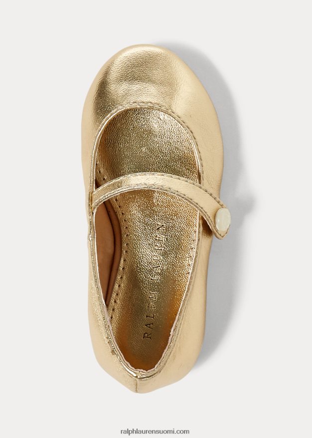 Ralph Lauren lapset alyssa metallinen nahka mary jane 0Z24ZR7269 kultainen nahka