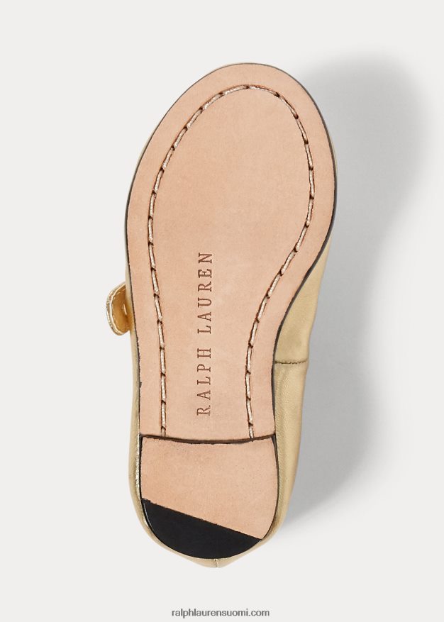 Ralph Lauren lapset alyssa metallinen nahka mary jane 0Z24ZR7269 kultainen nahka