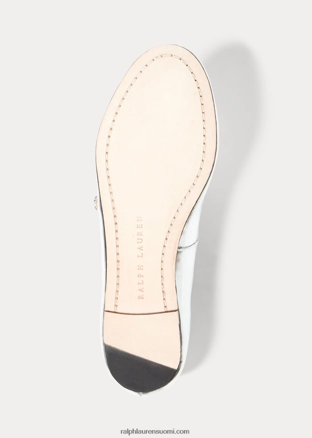 Ralph Lauren lapset alyssa nahka mary jane 0Z24ZR7291 hopea metallinen nahka