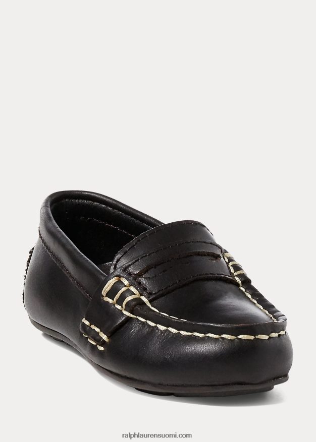 Ralph Lauren lapset nahkainen penny loafer 0Z24ZR6357 suklaa