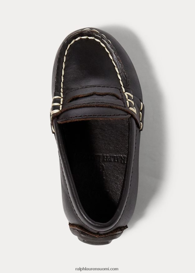 Ralph Lauren lapset nahkainen penny loafer 0Z24ZR6357 suklaa
