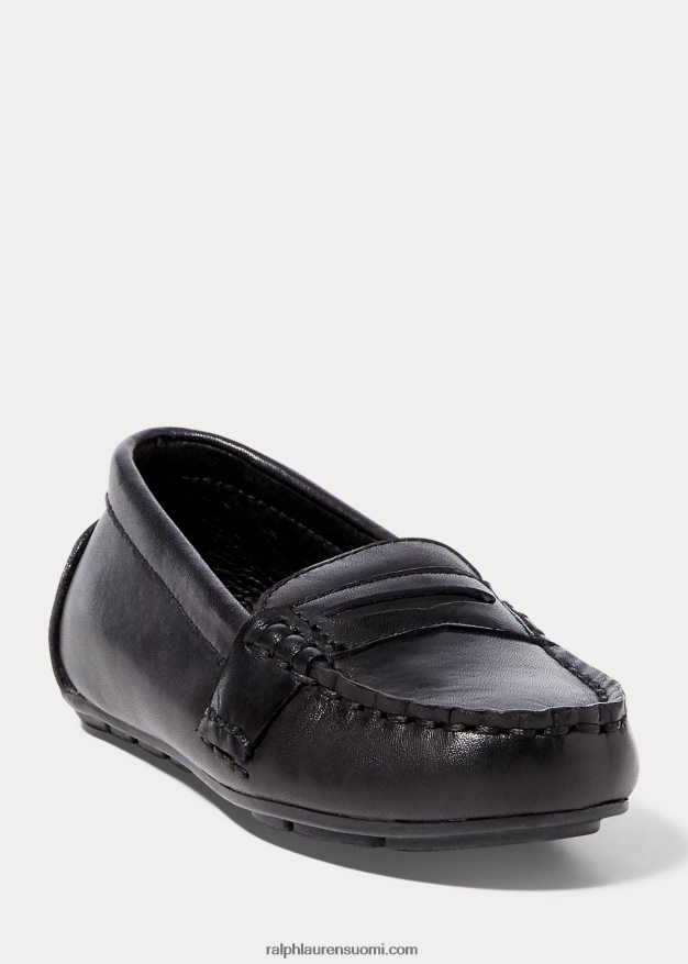 Ralph Lauren lapset nahkainen penny loafer 0Z24ZR6358 musta