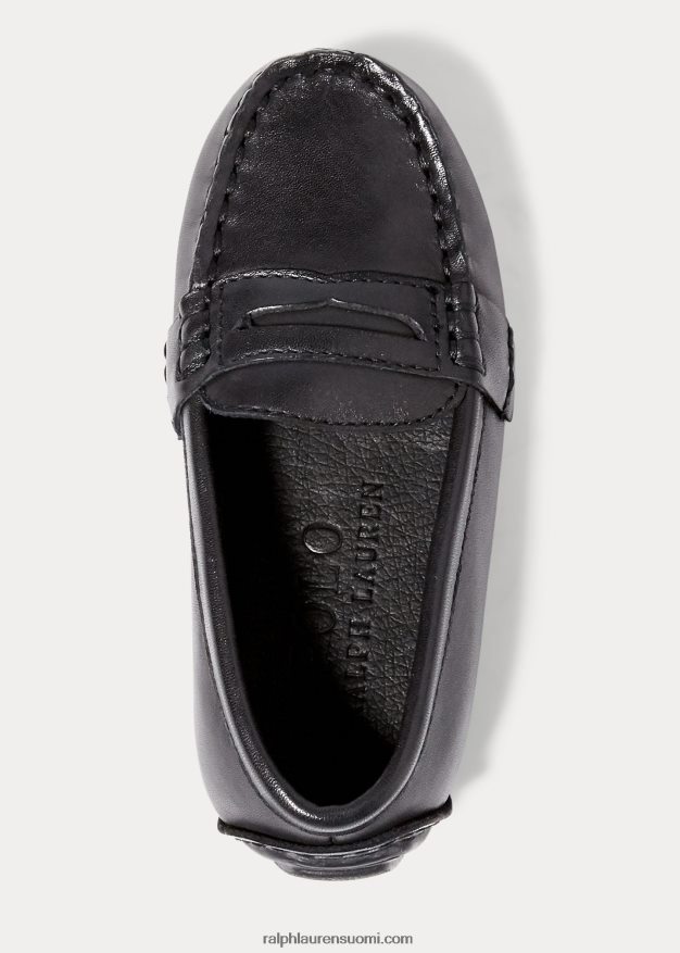Ralph Lauren lapset nahkainen penny loafer 0Z24ZR6358 musta