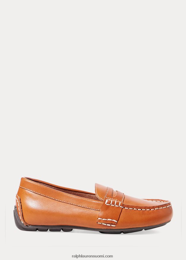 Ralph Lauren lapset nahkainen penny loafer 0Z24ZR6363 rusketus
