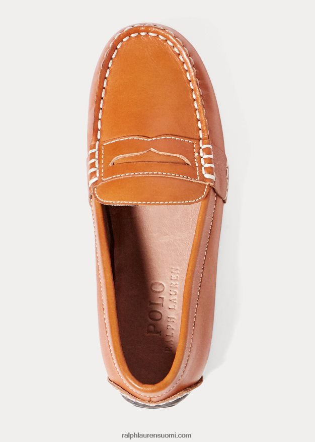 Ralph Lauren lapset nahkainen penny loafer 0Z24ZR6363 rusketus