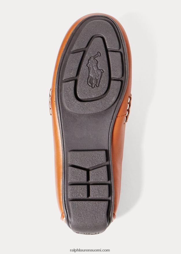 Ralph Lauren lapset nahkainen penny loafer 0Z24ZR6363 rusketus