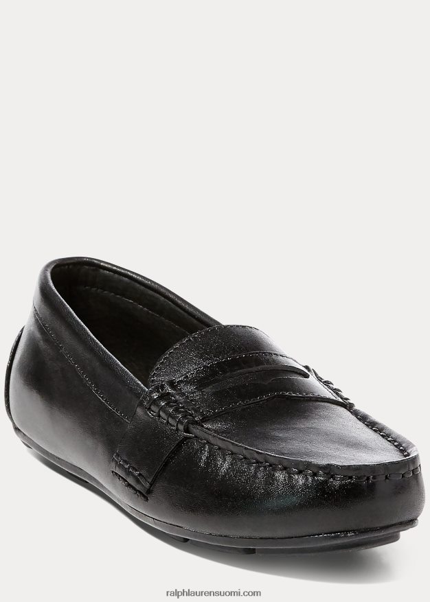 Ralph Lauren lapset nahkainen penny loafer 0Z24ZR6364 musta