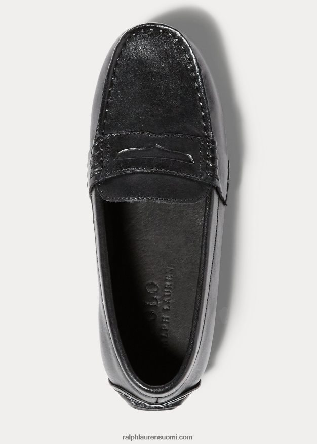 Ralph Lauren lapset nahkainen penny loafer 0Z24ZR6364 musta