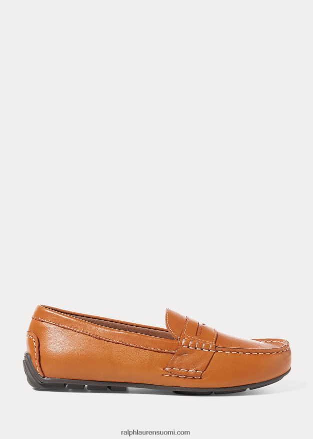 Ralph Lauren lapset nahkainen penny loafer 0Z24ZR6385 rusketus