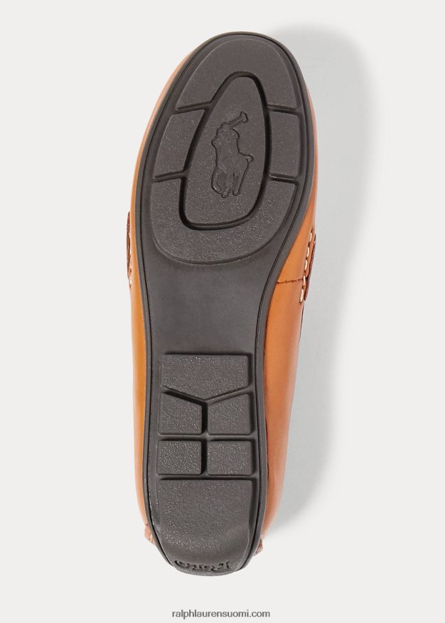Ralph Lauren lapset nahkainen penny loafer 0Z24ZR6385 rusketus