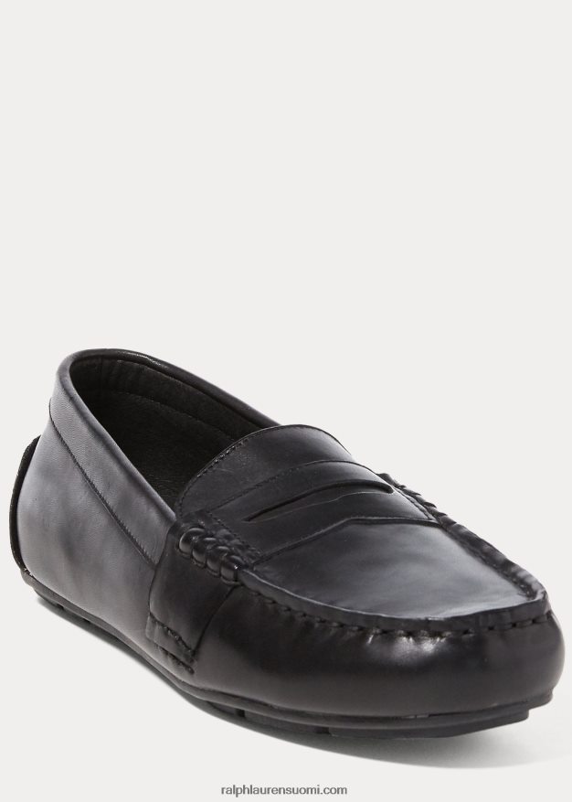 Ralph Lauren lapset nahkainen penny loafer 0Z24ZR6386 musta