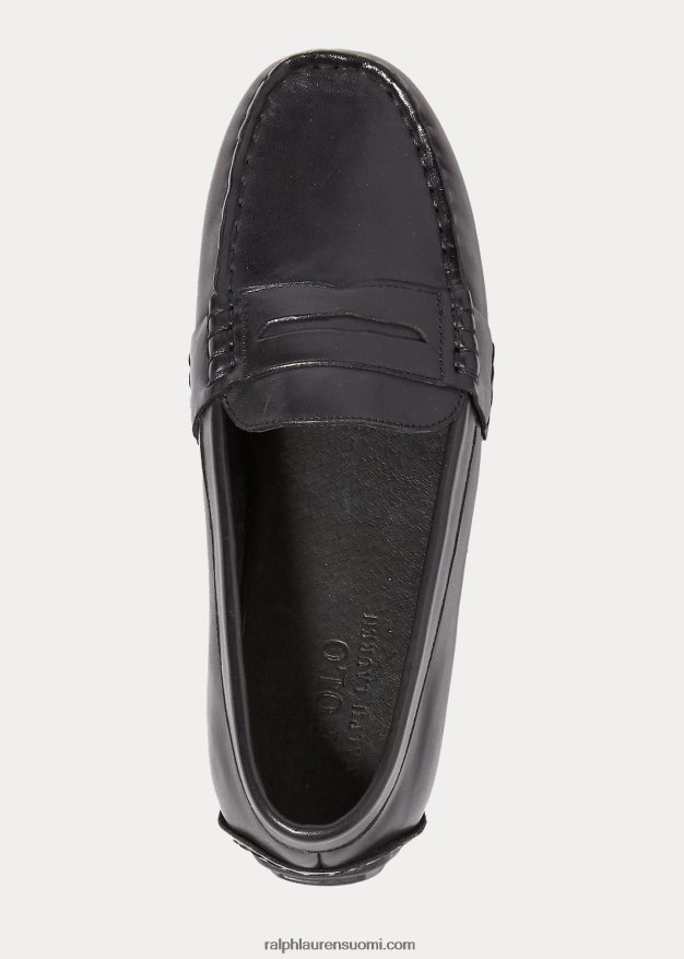 Ralph Lauren lapset nahkainen penny loafer 0Z24ZR6386 musta