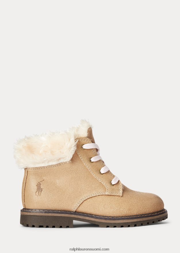 Ralph Lauren lapset burnley fleecevuorattu nahkasaappas 0Z24ZR7656
