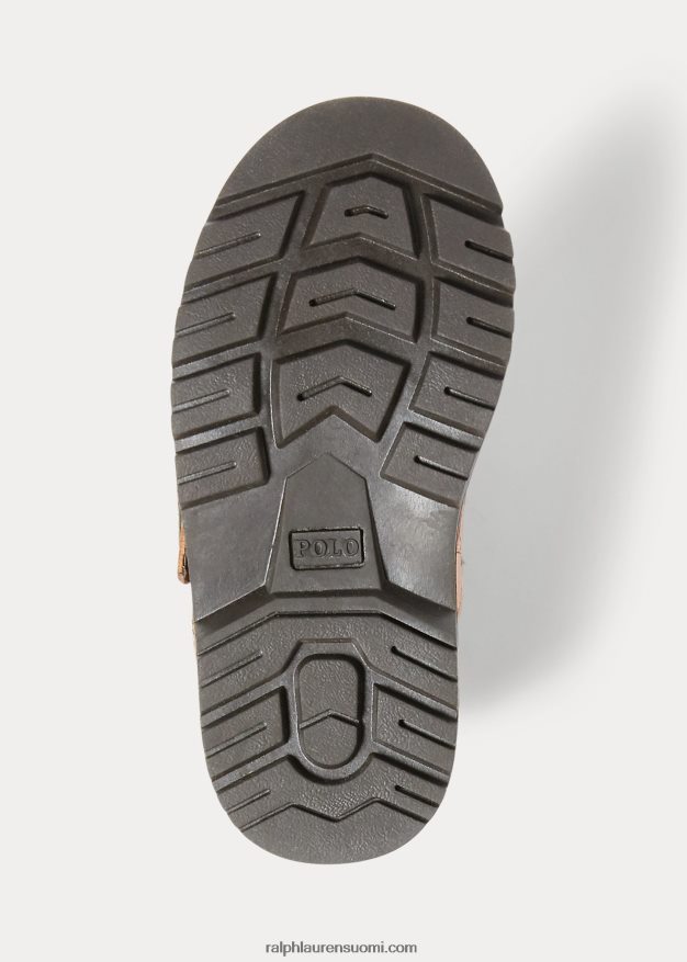 Ralph Lauren lapset nahkainen ranger hi ii boot 0Z24ZR6354 rusketus kiillotettua nahkaa
