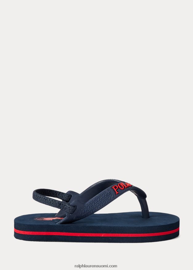 Ralph Lauren lapset camino flip-flop 0Z24ZR6350 laivasto punaisella