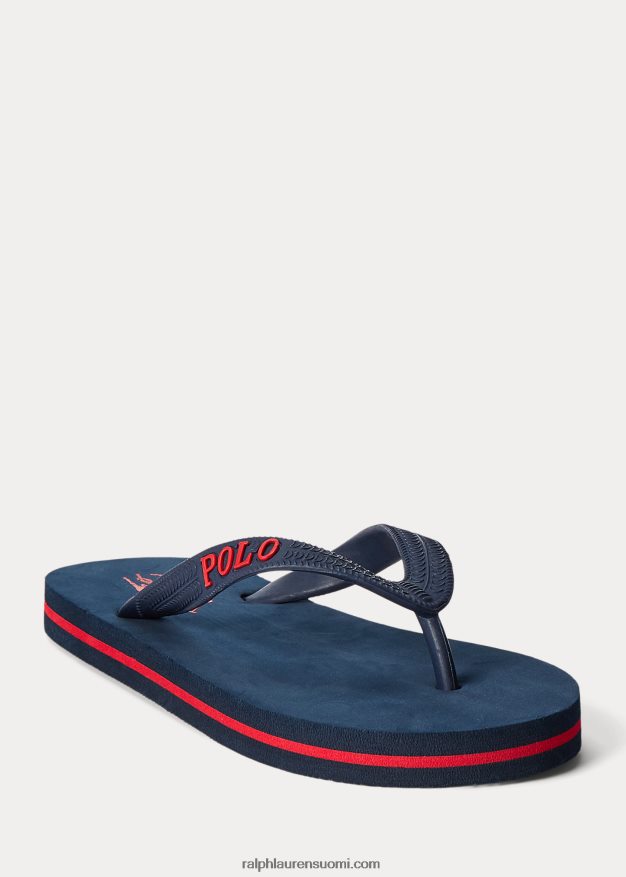 Ralph Lauren lapset camino flip-flop 0Z24ZR6378 laivasto punaisella