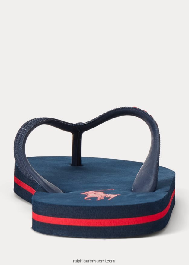 Ralph Lauren lapset camino flip-flop 0Z24ZR9891 laivasto punaisella