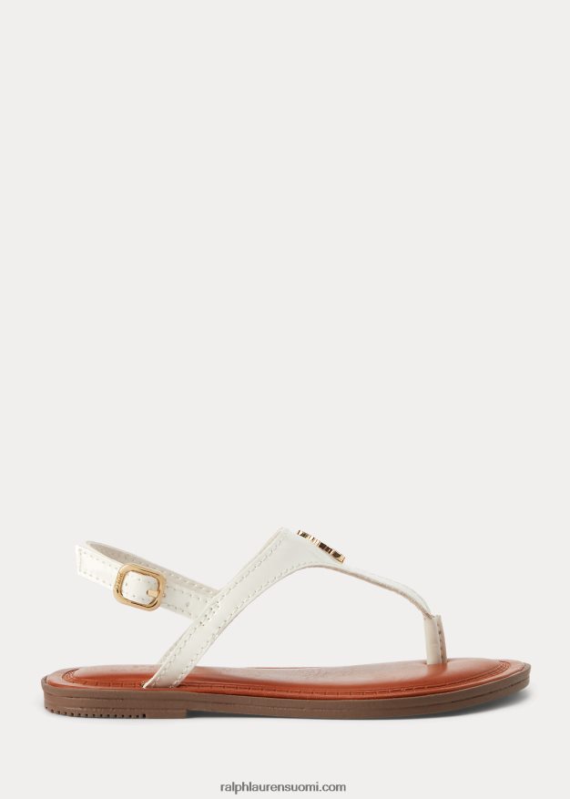 Ralph Lauren lapset tierney iv keinonahkasandaalit 0Z24ZR7262 valkoinen patentti kultaa