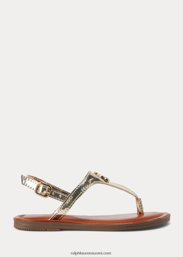 Ralph Lauren lapset tierney iv metallinen keinonahkasandaali 0Z24ZR7264 kultainen metalli