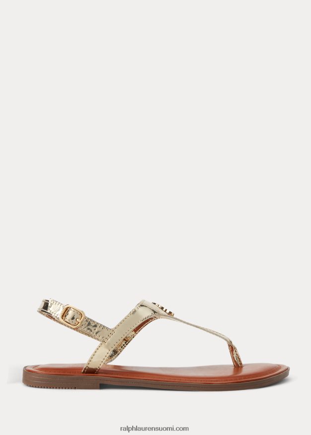 Ralph Lauren lapset tierney iv metallinen keinonahkasandaali 0Z24ZR7294 kultainen metalli