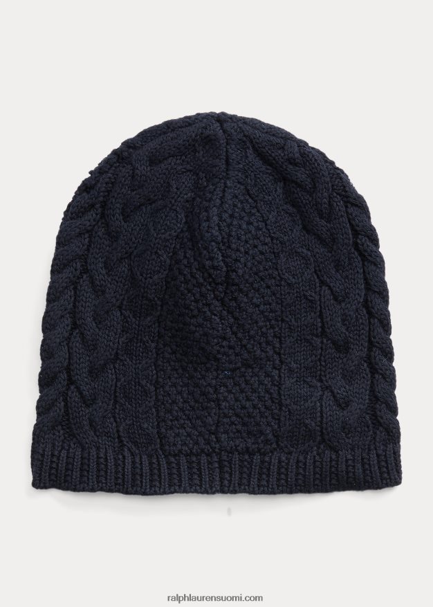 Ralph Lauren lapset aran-neulottu puuvillahattu 0Z24ZR7468 rl laivasto