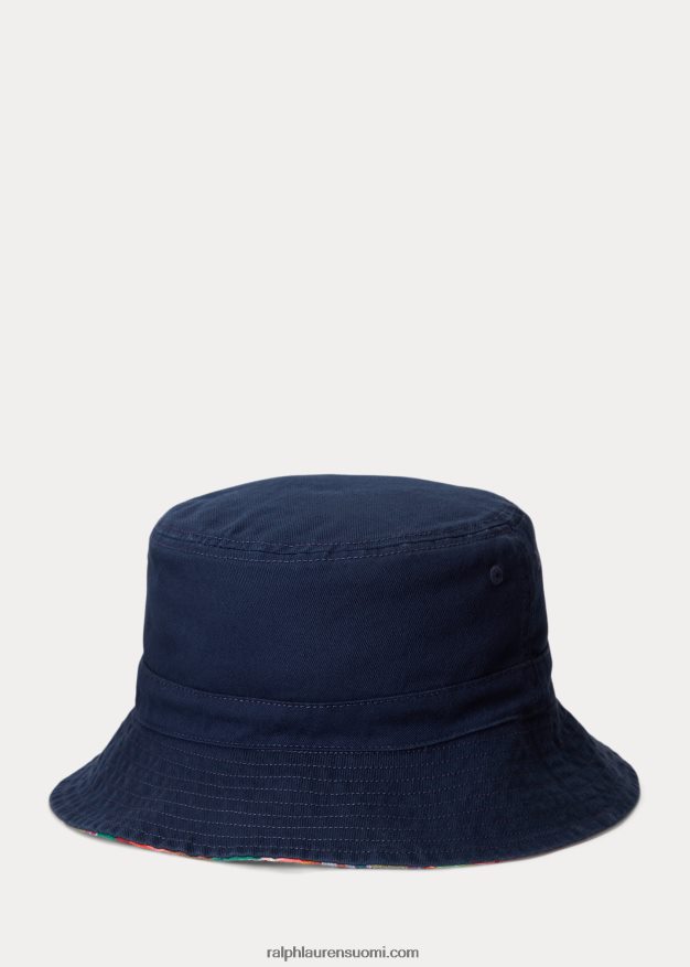 Ralph Lauren lapset käännettävä puuvillahattu 0Z24ZR6230 punainen/laivasto monitoimi
