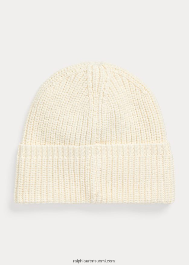 Ralph Lauren lapset neuletakainen puuvillahattu 0Z24ZR7472 klubitalo kerma