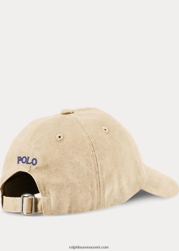 Ralph Lauren lapset puuvillainen chino-pesäpallolippis 0Z24ZR5956 khaki