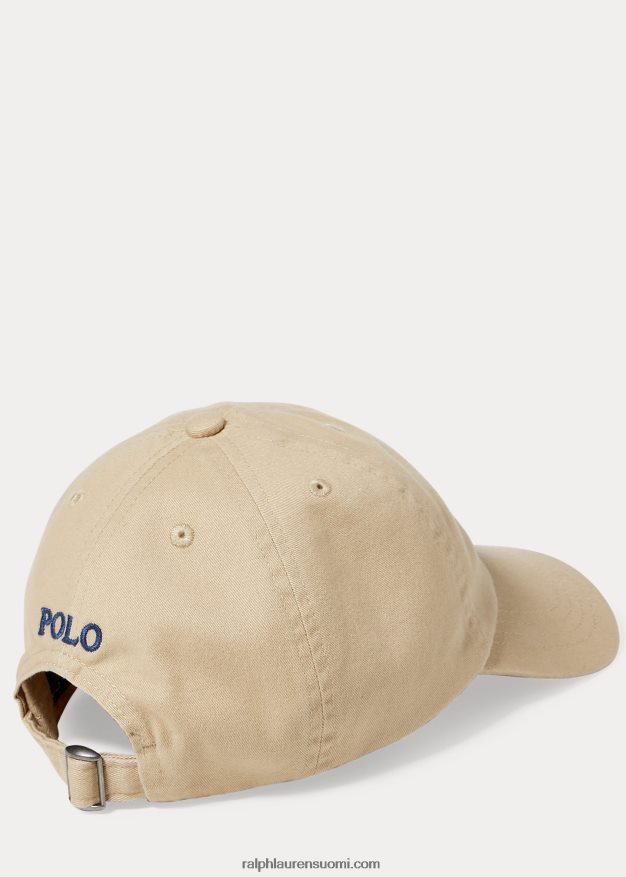 Ralph Lauren lapset puuvillainen chino-pesäpallolippis 0Z24ZR6321 khaki