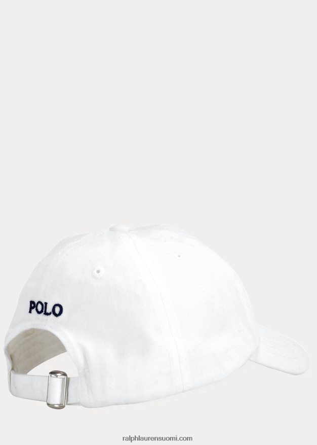 Ralph Lauren lapset puuvillainen chino-pesäpallolippis 0Z24ZR6322 valkoinen