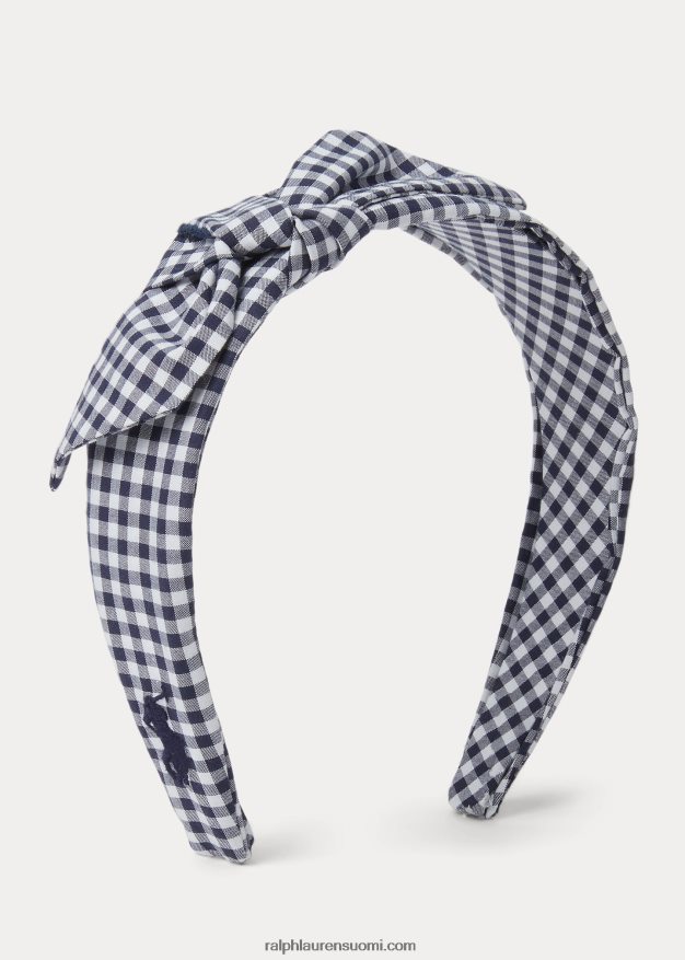 Ralph Lauren lapset gingham rusetti puuvillainen pääpanta 0Z24ZR7169 newportin laivasto