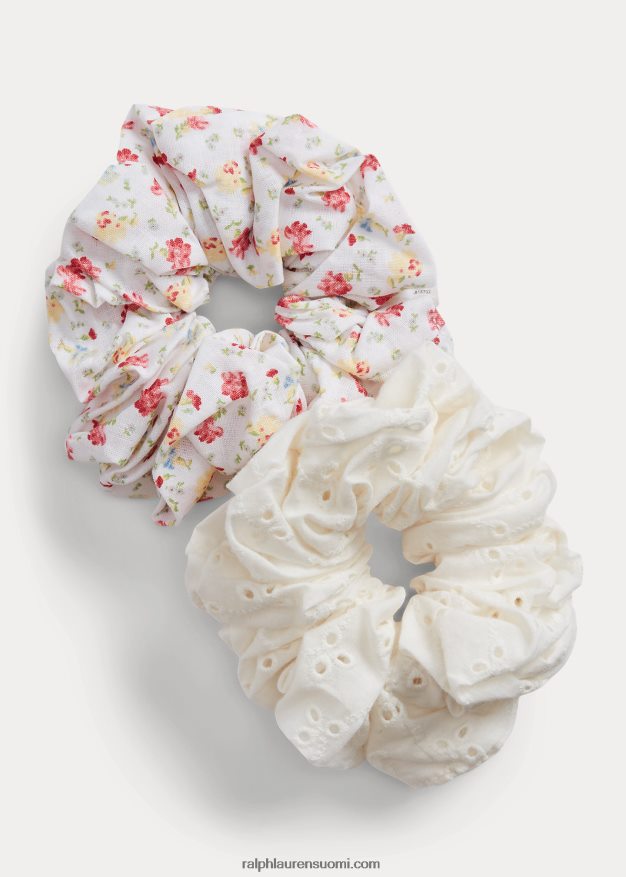 Ralph Lauren lapset kukka- ja silmukka-scrunchie 2 kpl 0Z24ZR7160 ripaus vaaleanpunaista