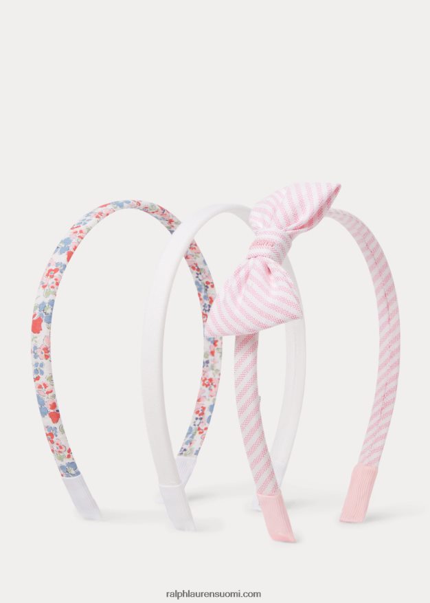 Ralph Lauren lapset raidallinen ja kukkainen ohut sanka 3 kpl 0Z24ZR7148 ripaus vaaleanpunaista