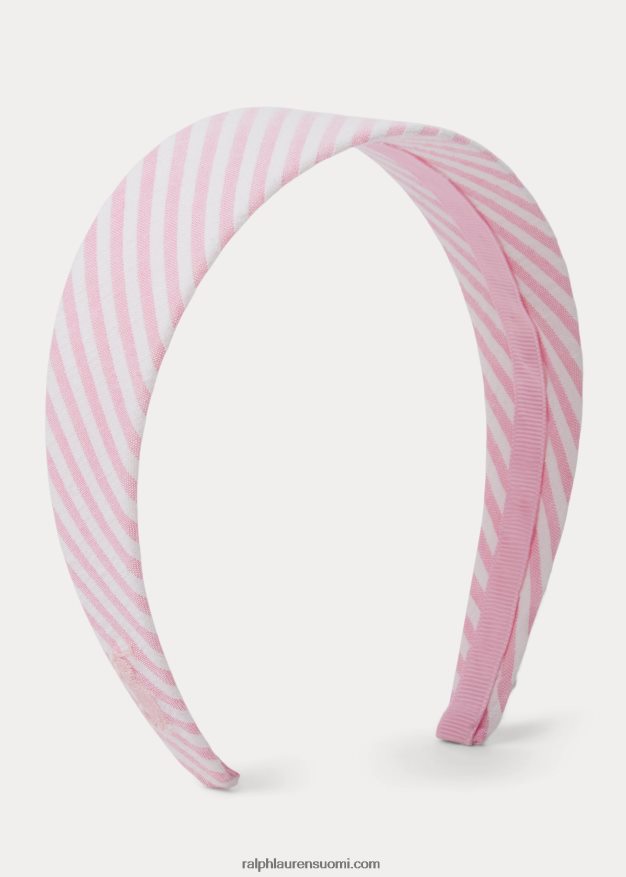 Ralph Lauren lapset raidallinen puuvillainen pääpanta 0Z24ZR7171 valkoinen/karmelinpunainen