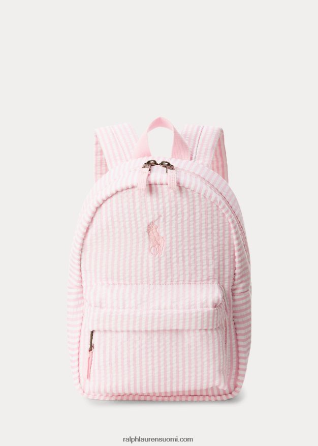 Ralph Lauren lapset iso poni seersucker minireppu 0Z24ZR7129 valkoinen/karmelinpunainen