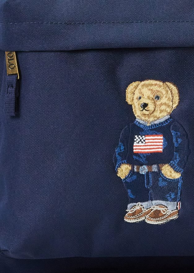 Ralph Lauren lapset polo bear canvas reppu 0Z24ZR9832 newportin laivasto