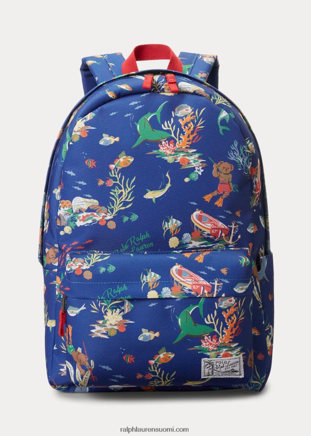 Ralph Lauren lapset poolo karhu reppu 0Z24ZR9833 sininen bearwaiian print