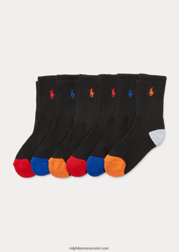 Ralph Lauren lapset athletic crew sukka 6 kpl 0Z24ZR5958 musta
